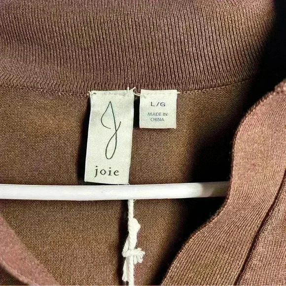 Joie brown long sleeve collared shirt. Cropped. - Picture 3 of 4